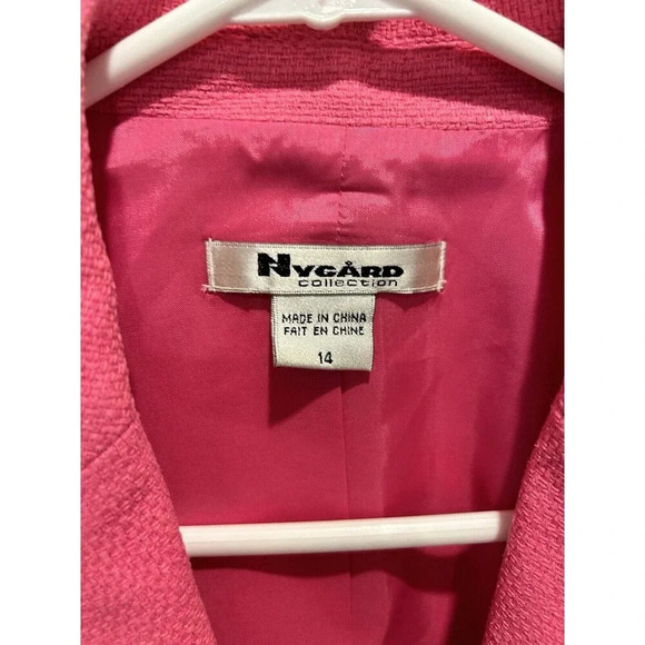 Nygard Collection Blazer Jacket Women's Size 14 Pink Silk Blend - Picture 4 of 9